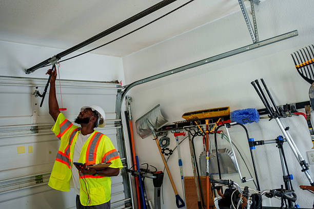 Professional Garage Door Panel Replacement technician working in West Jefferson, NC